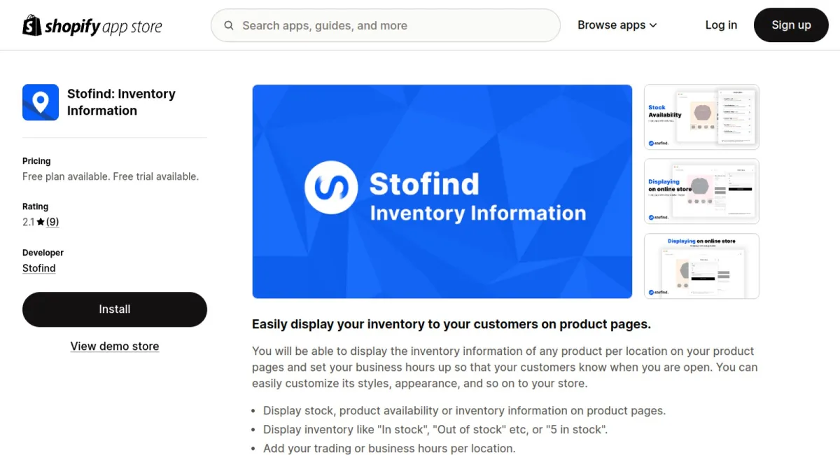 Stofind: Inventory Information cover