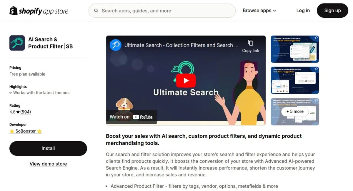 AI Search &amp; Product Filter |SB cover