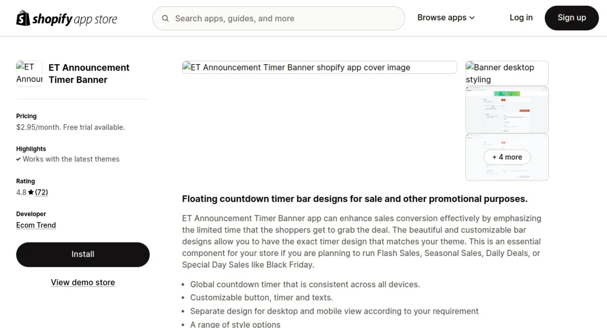 ET Announcement Timer Banner cover