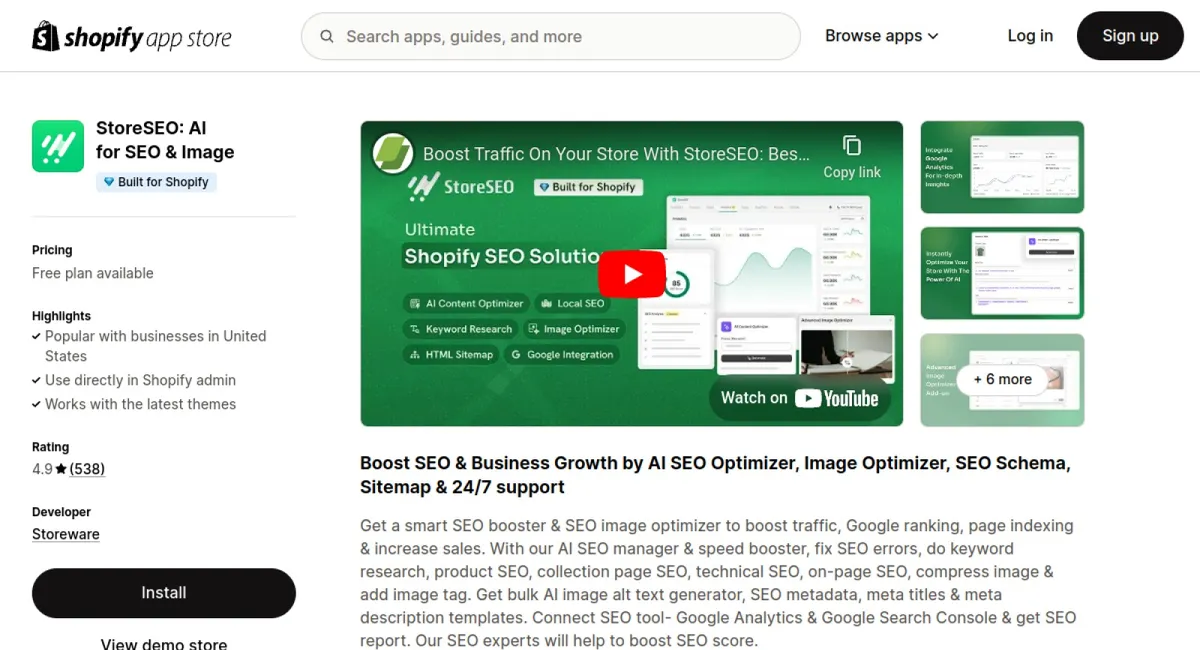 Store SEO &amp; Image Optimizer AI cover