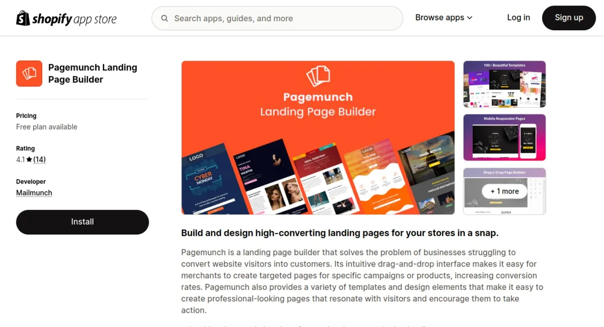 Pagemunch Landing Page Builder cover