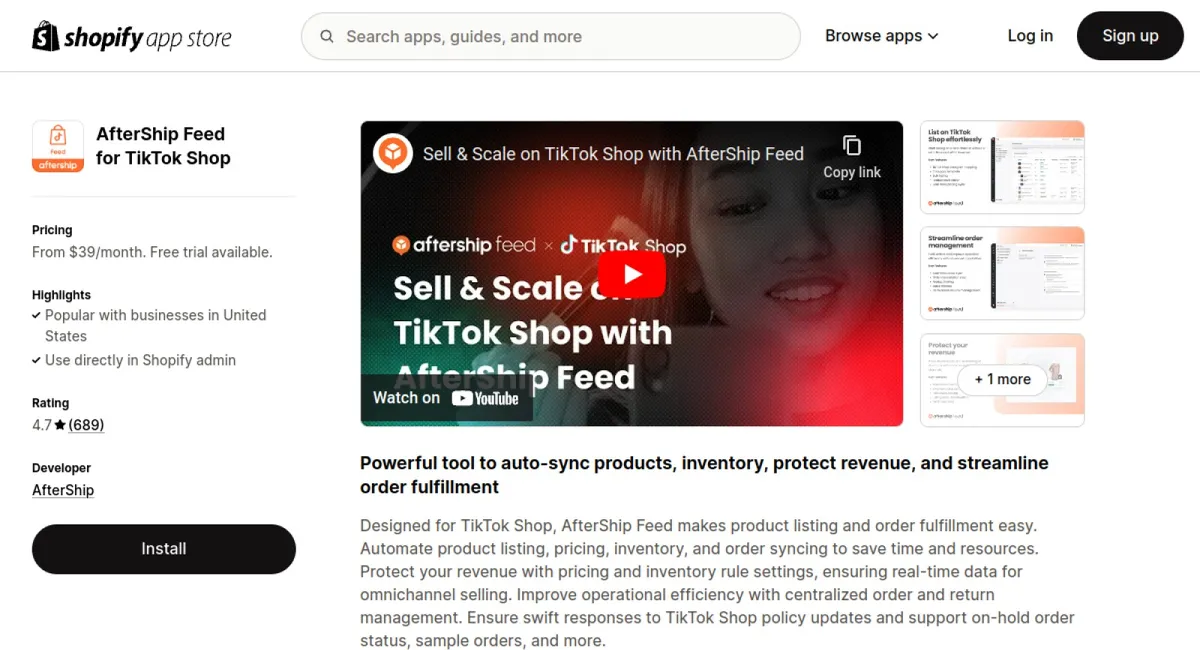 AfterShip Feed for TikTok Shop cover