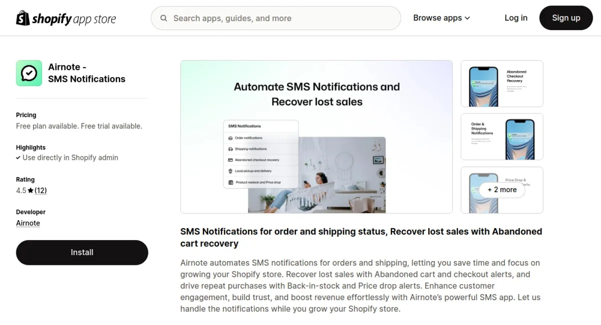 Airnote ‑ SMS Notifications cover