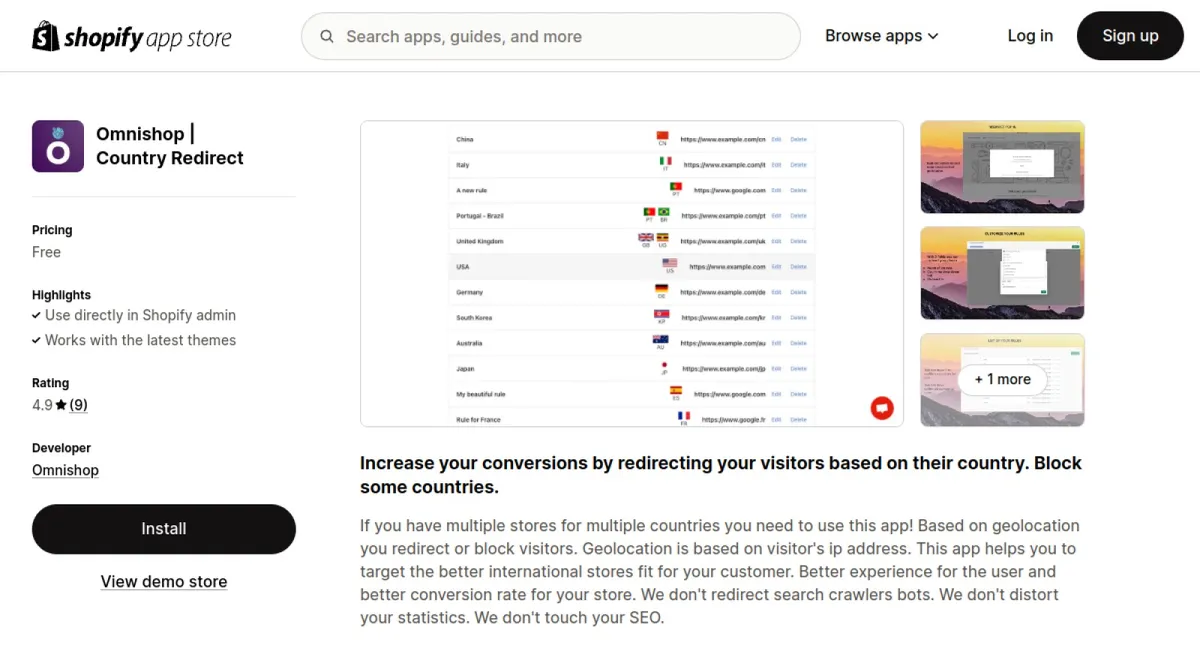 Omnishop | Country Redirect cover