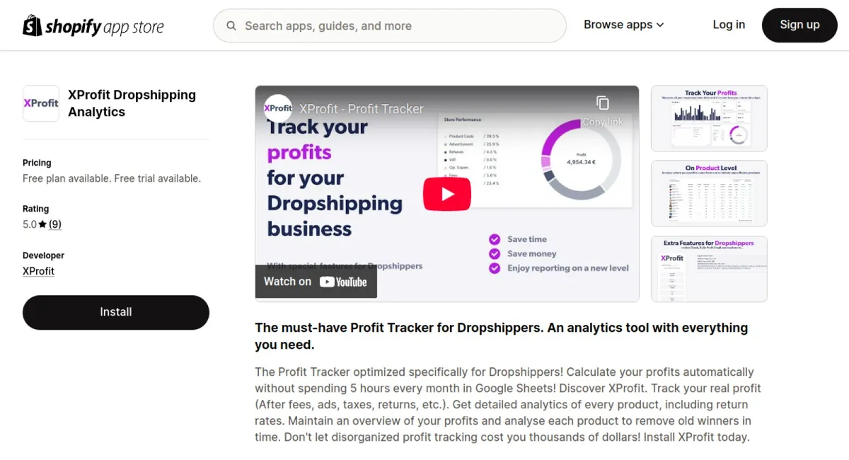 XProfit Dropshipping Analytics cover