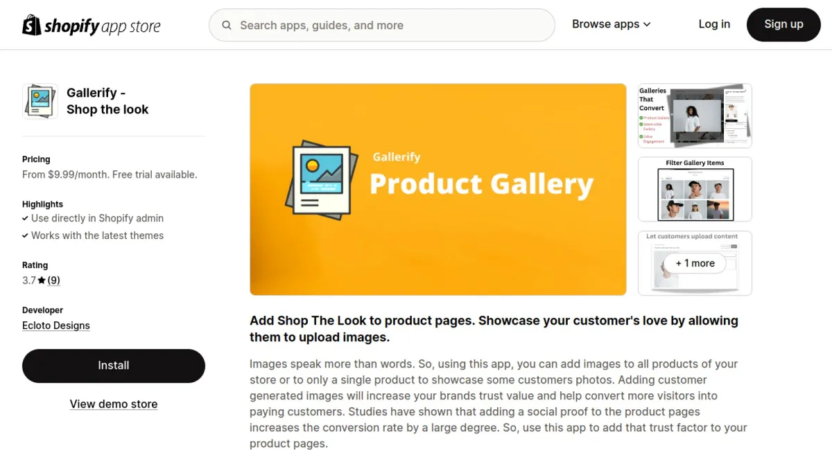 Gallerify ‑ Shop the look cover