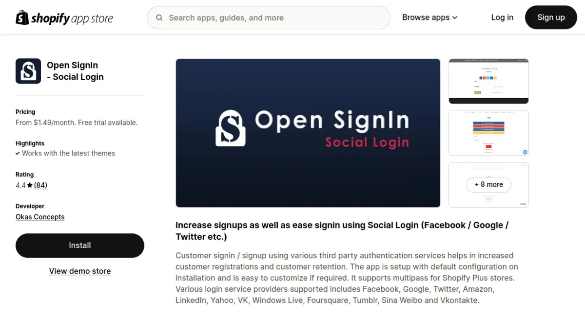 Open SignIn ‑ Social Login cover