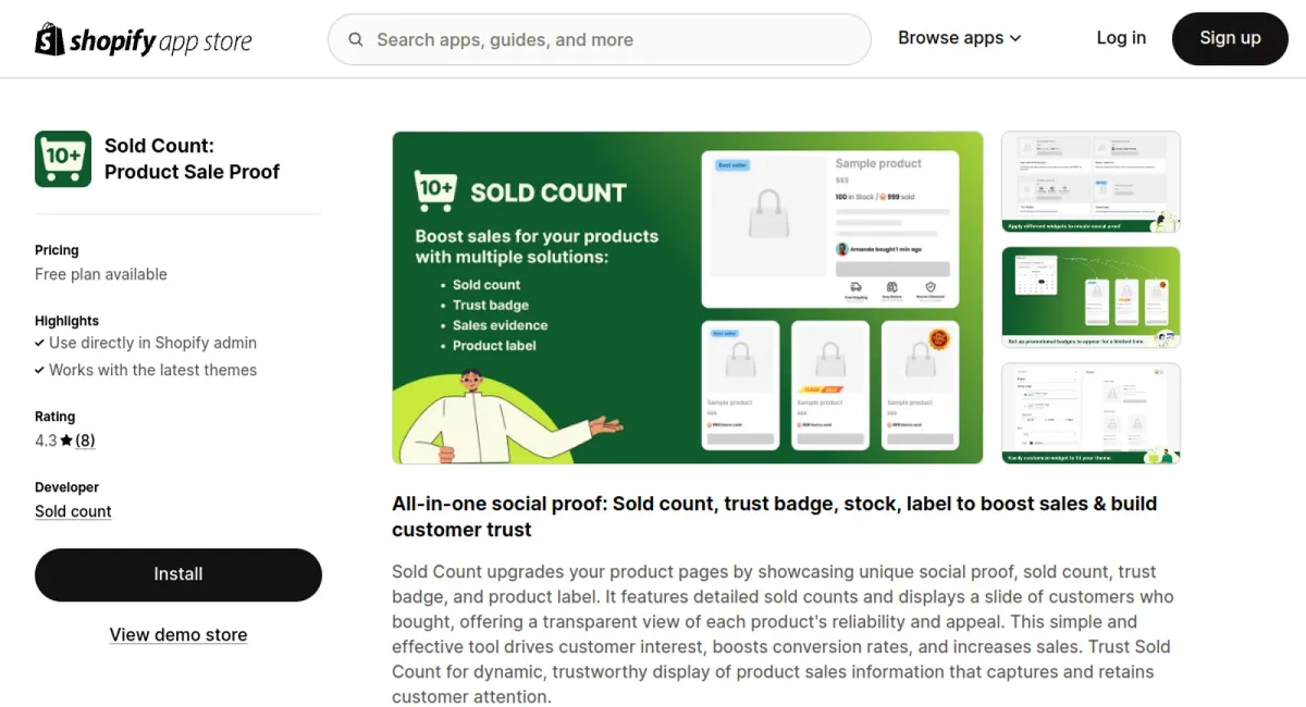 Sold Count: Product Sale Proof cover