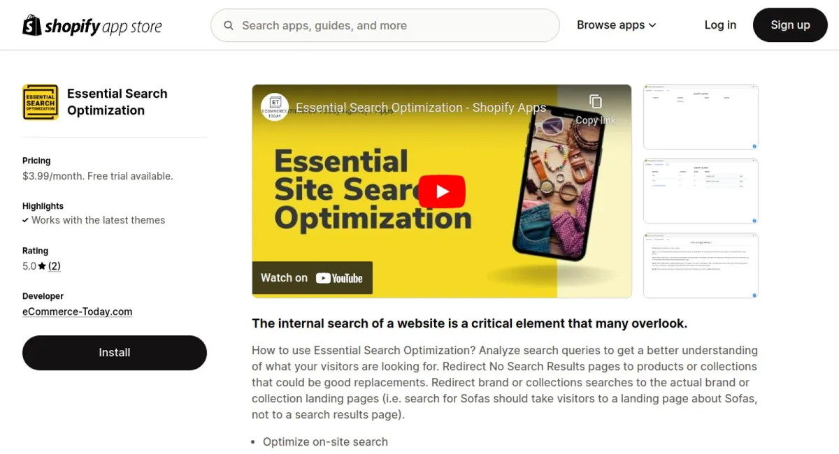 Essential Search Optimization cover