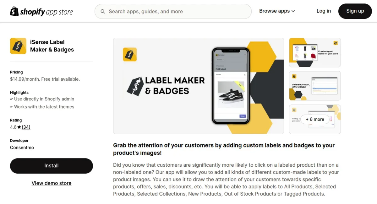 iSense Label Maker &amp; Badges cover