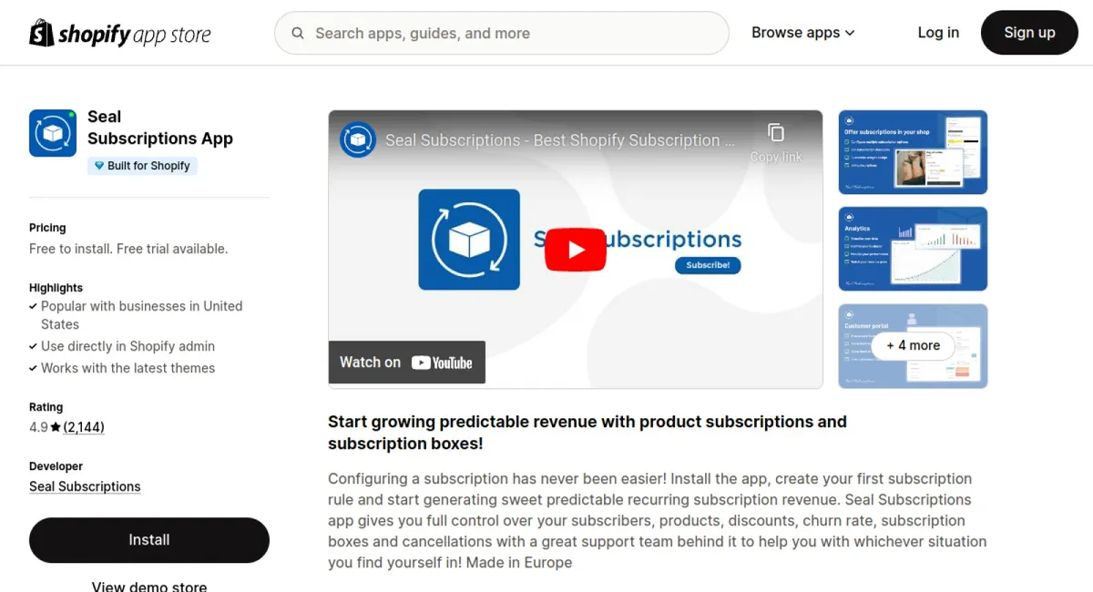 Seal Subscriptions App cover