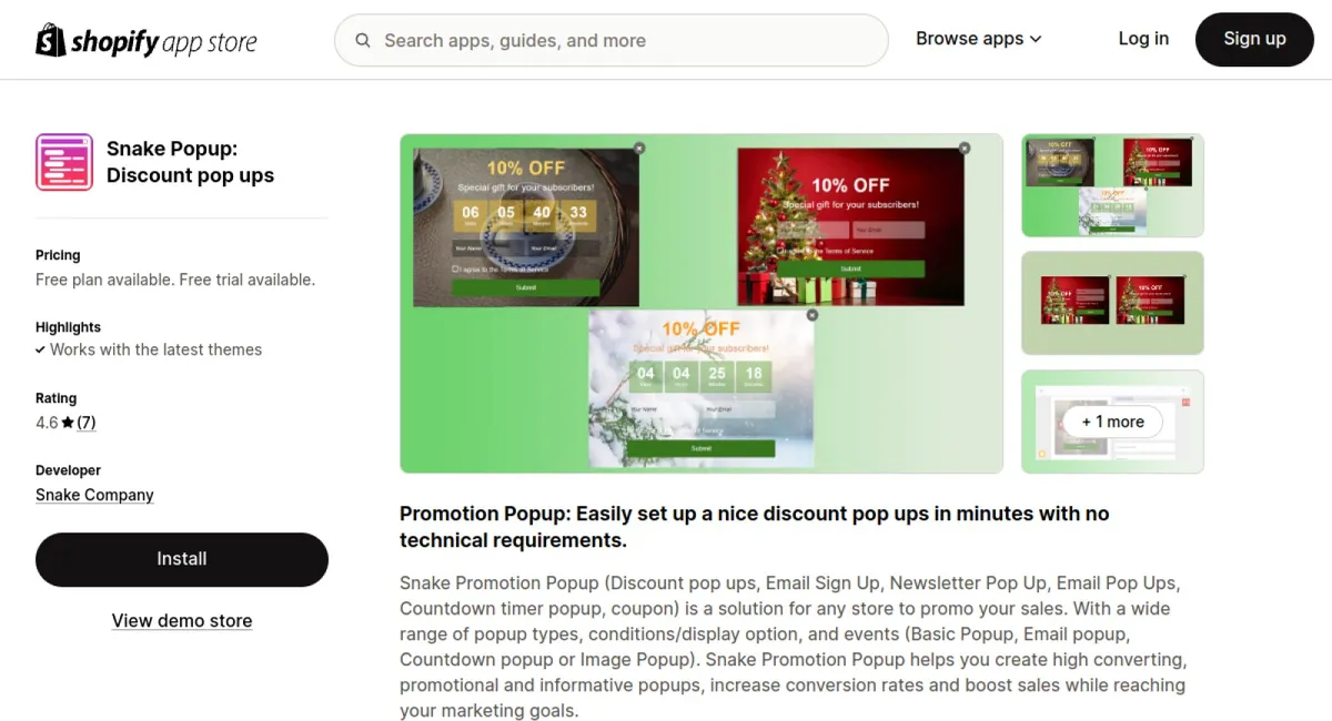 Snake Popup: Discount pop ups cover