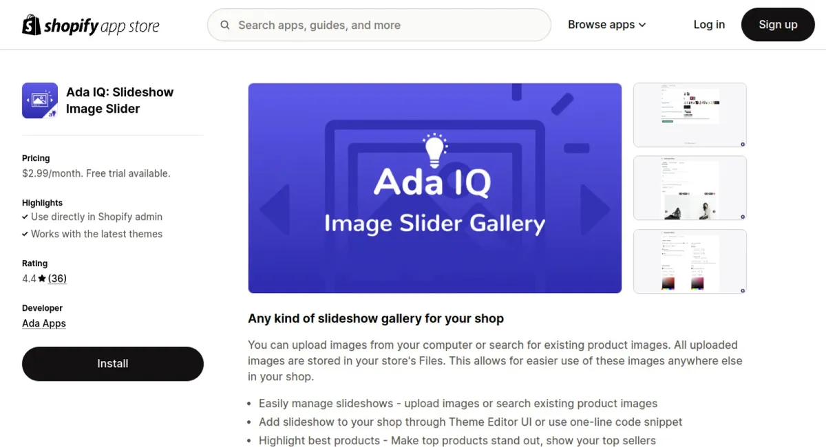 Ada IQ: Slideshow Image Slider cover