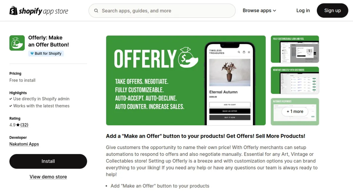 Offerly: Make An Offer Button! cover