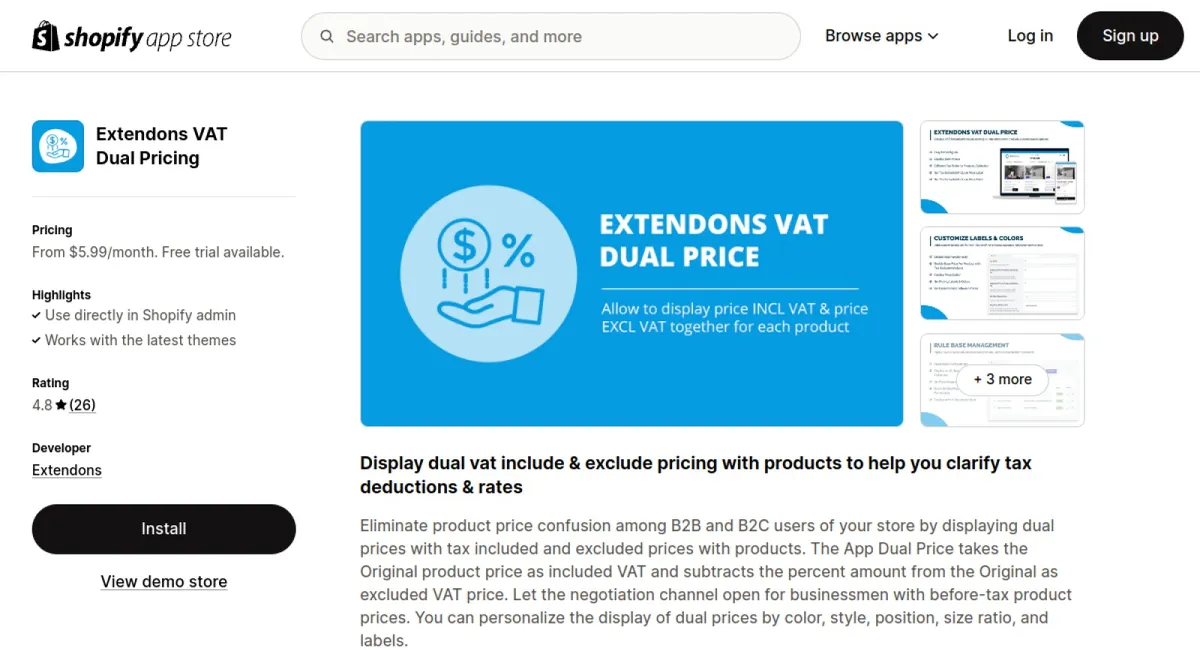 Extendons VAT Dual Pricing cover