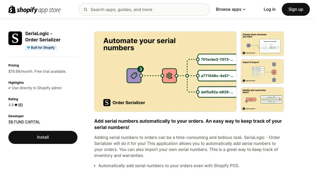 SeriaLogic ‑ Order Serializer cover