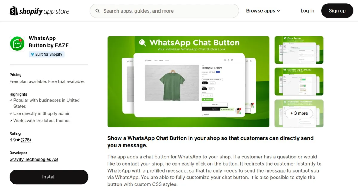 WhatsApp Button by EAZE cover