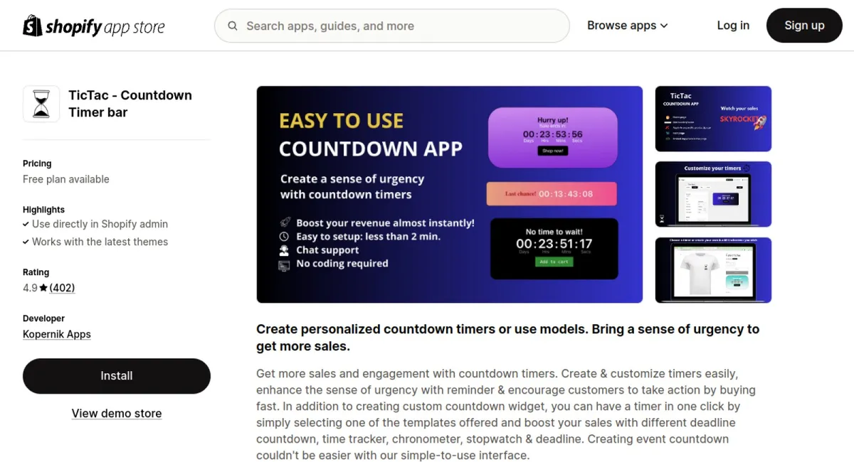 TicTac ‑ Countdown Timer bar cover