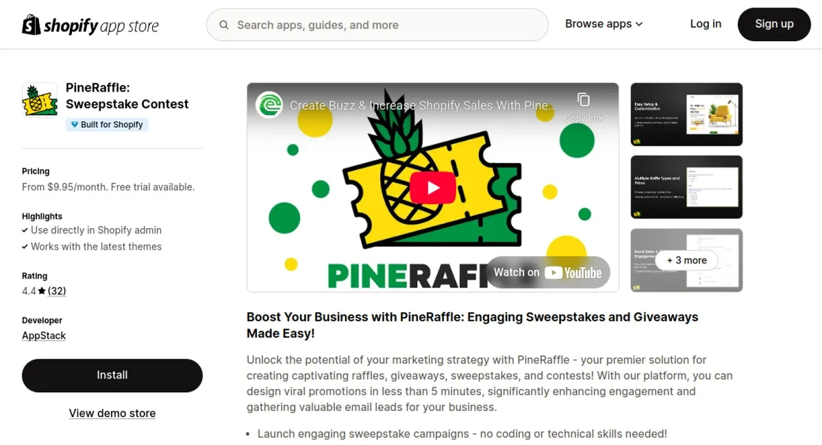 PineRaffle: Sweepstake Contest cover