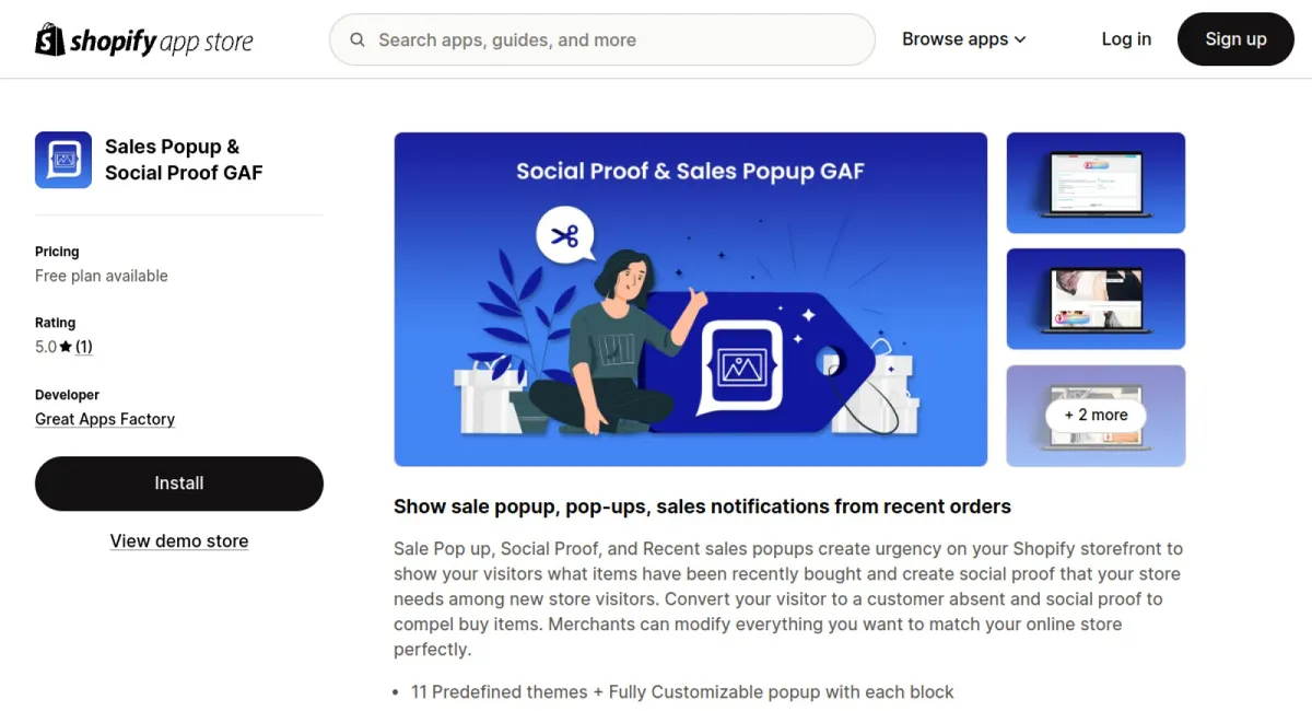 Sales Popup &amp; Social Proof GAF cover