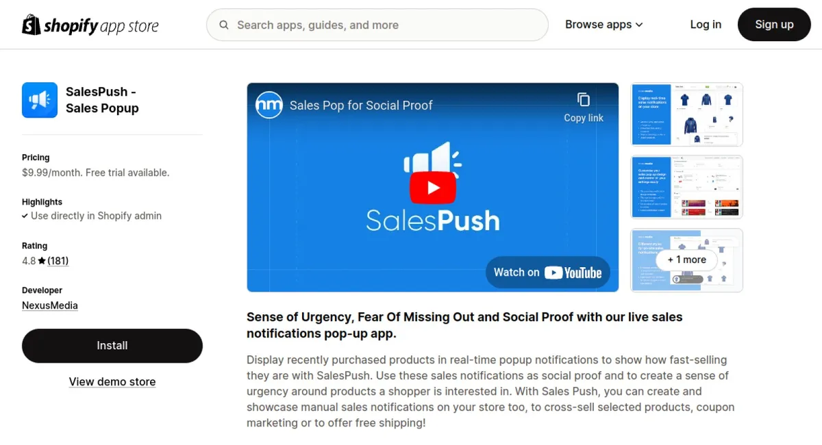 SalesPush ‑ Sales Popup cover