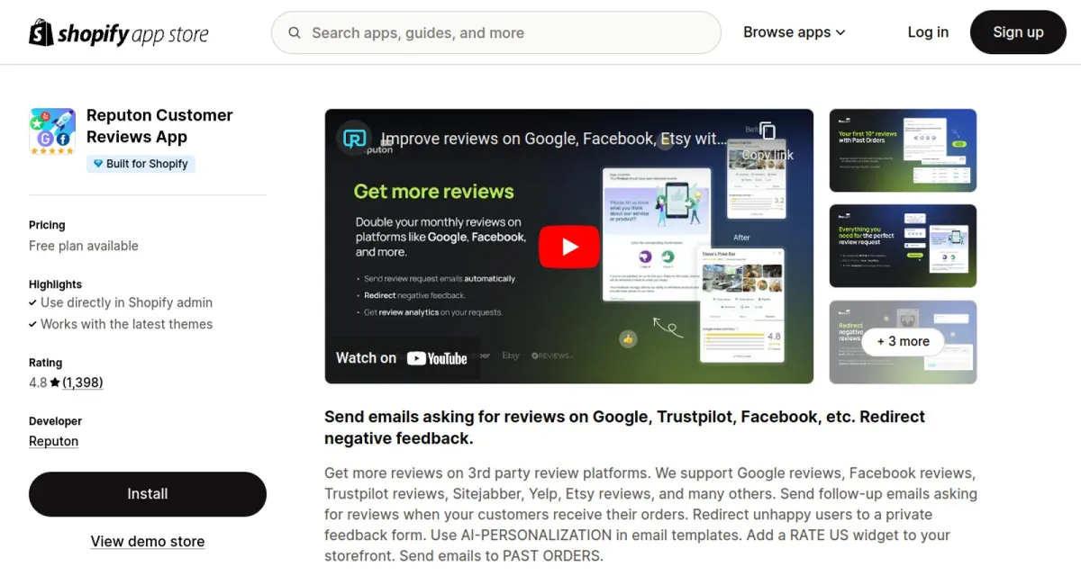 Reputon Customer Reviews App cover