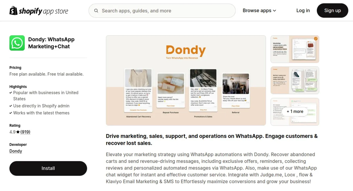 Dondy: WhatsApp Marketing+Chat cover