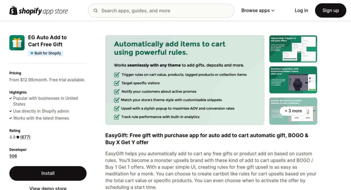 EG Auto Add to Cart Free Gift cover