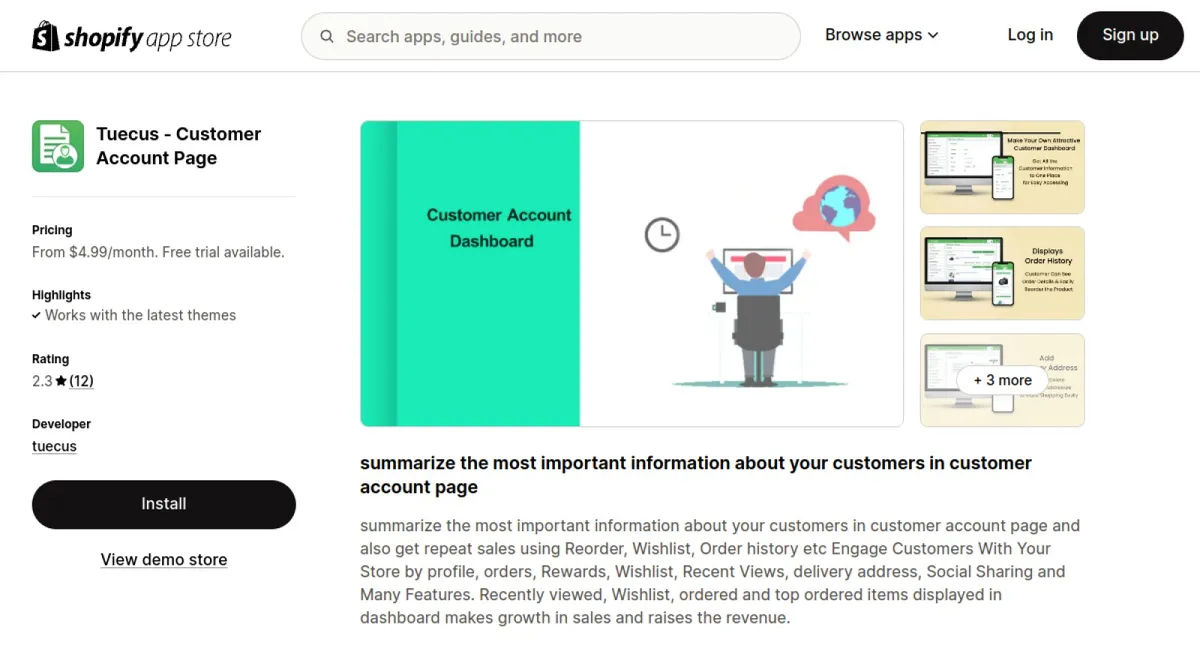 Tuecus ‑ Customer Account Page cover