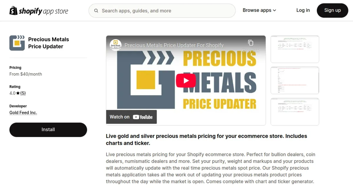 Precious Metals Price Updater cover
