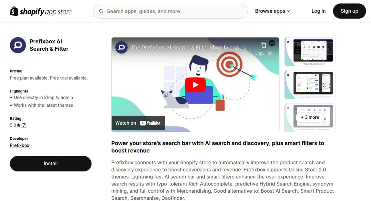 Prefixbox AI Search &amp; Filter cover