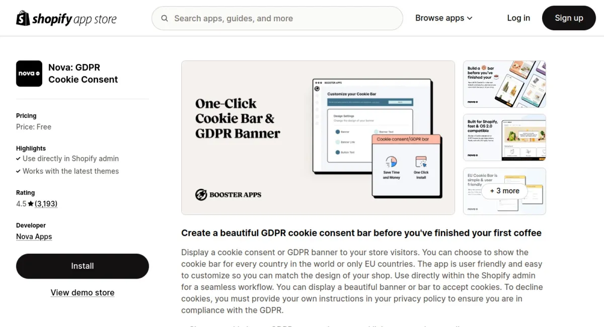 Nova: GDPR Cookie Consent cover