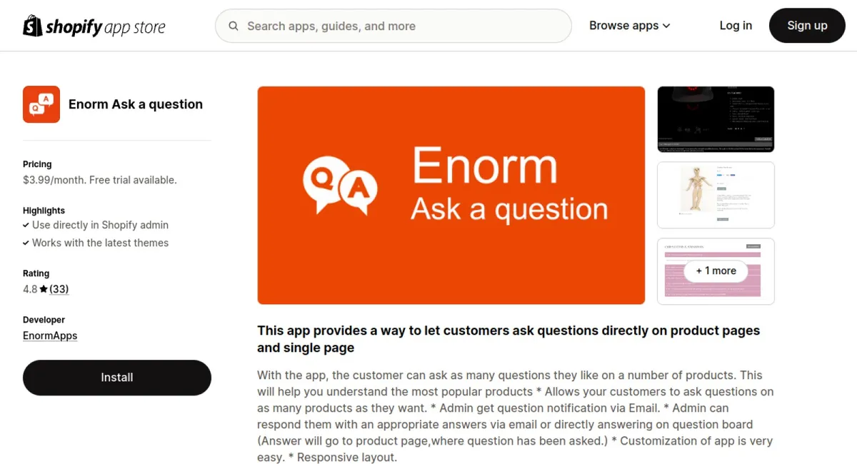 Enorm Ask a question cover