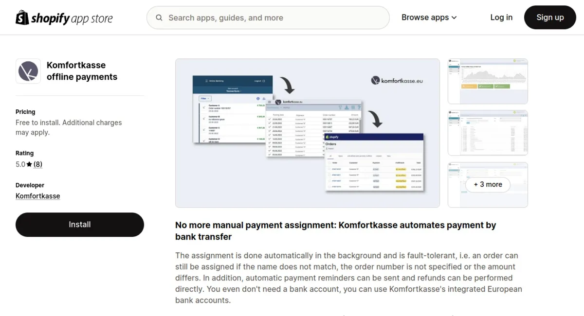 Komfortkasse offline payments cover