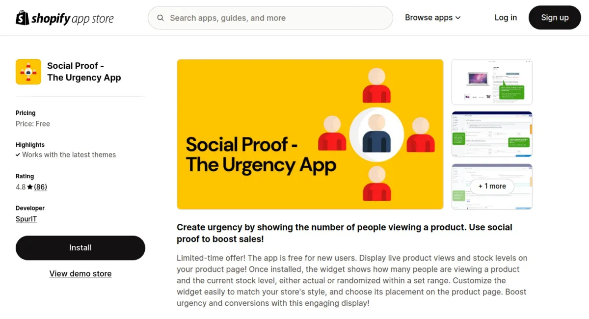 Social Proof ‑ The Urgency App cover