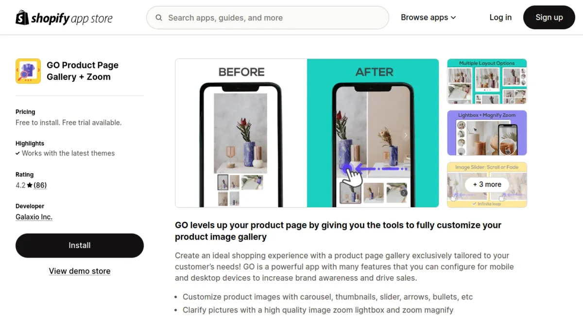 GO Product Page Gallery + Zoom cover