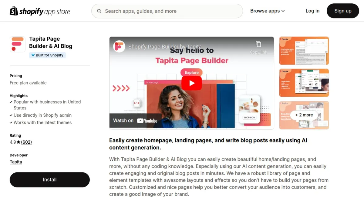 Tapita Landing Page Builder cover