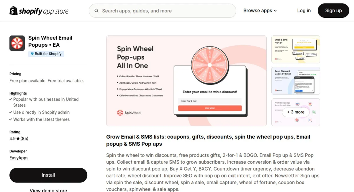 Spin Wheel Email Popups • EA cover