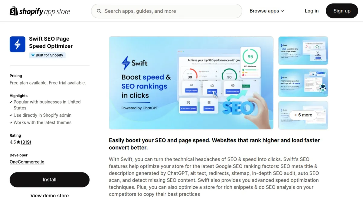 Swift SEO Page Speed Optimizer cover