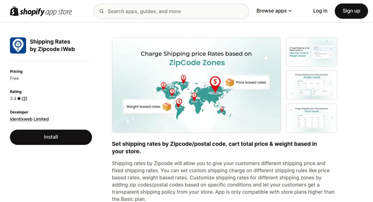 Shipping Rates by Zipcode iWeb cover