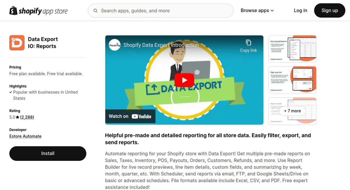 Data Export IO: Reports cover