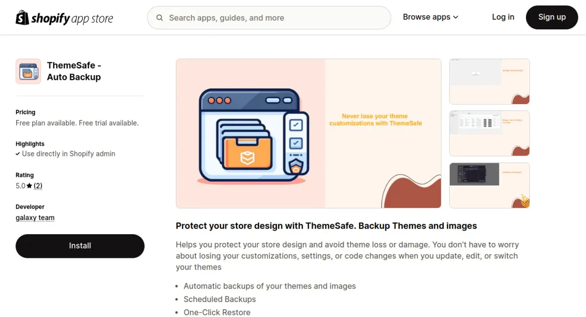 ThemeSafe ‑ Auto Backup cover