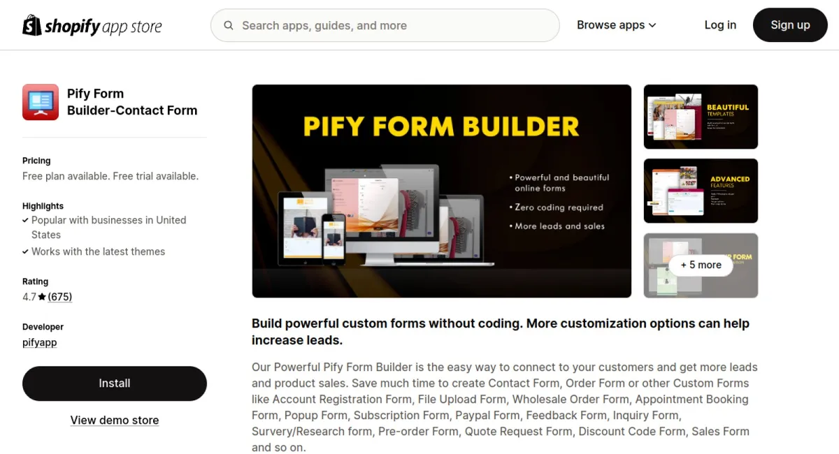 Pify Form Builder‑Contact Form cover