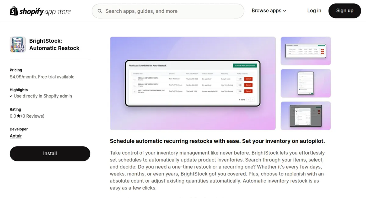 BrightStock: Automatic Restock cover