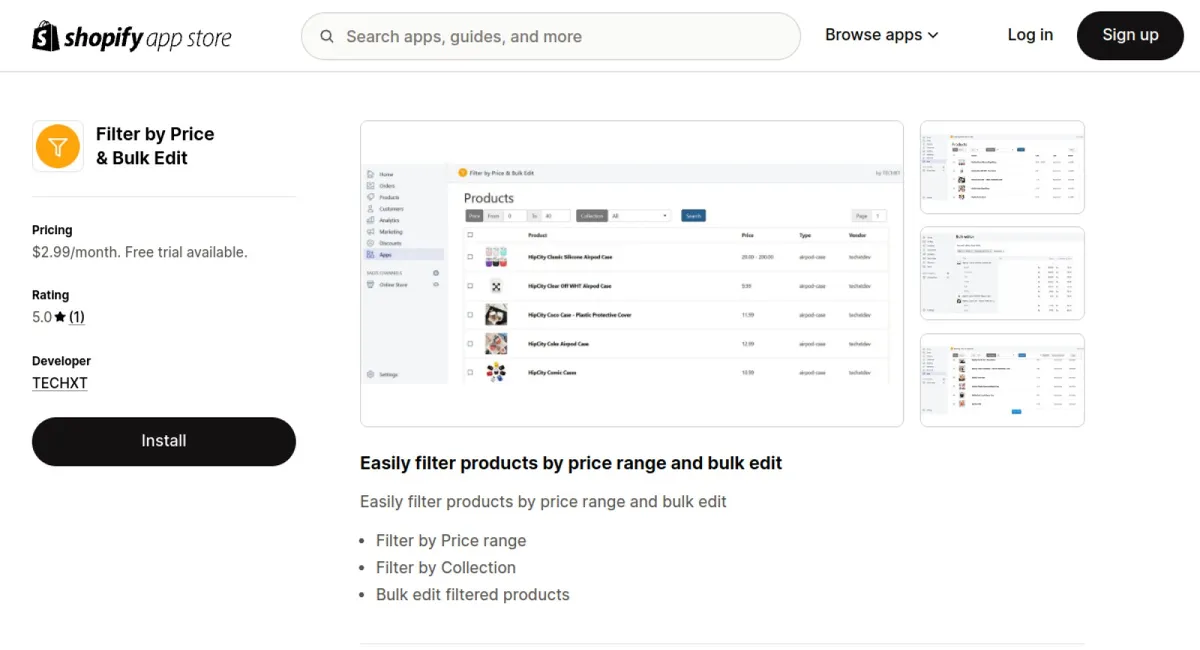 Filter by Price &amp; Bulk Edit cover