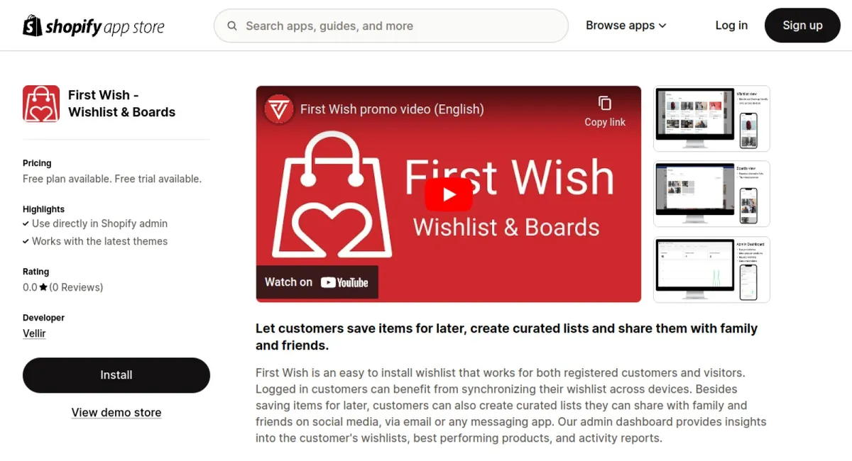 First Wish ‑ Wishlist &amp; Boards cover