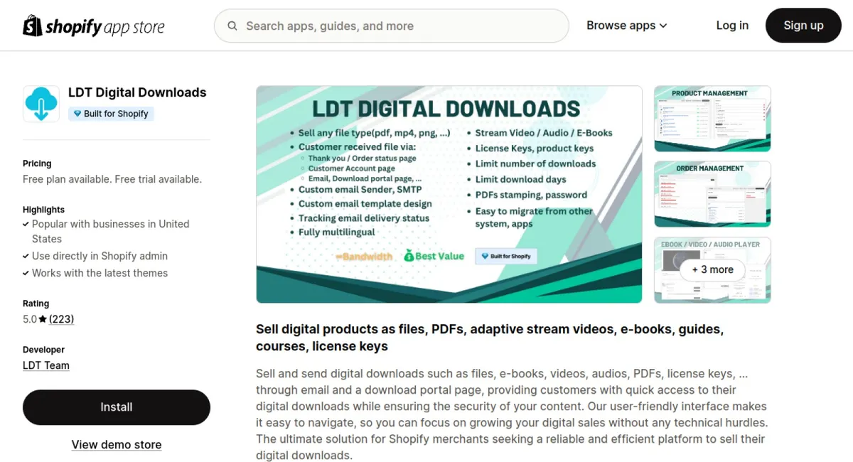 LDT Digital Downloads Pro cover