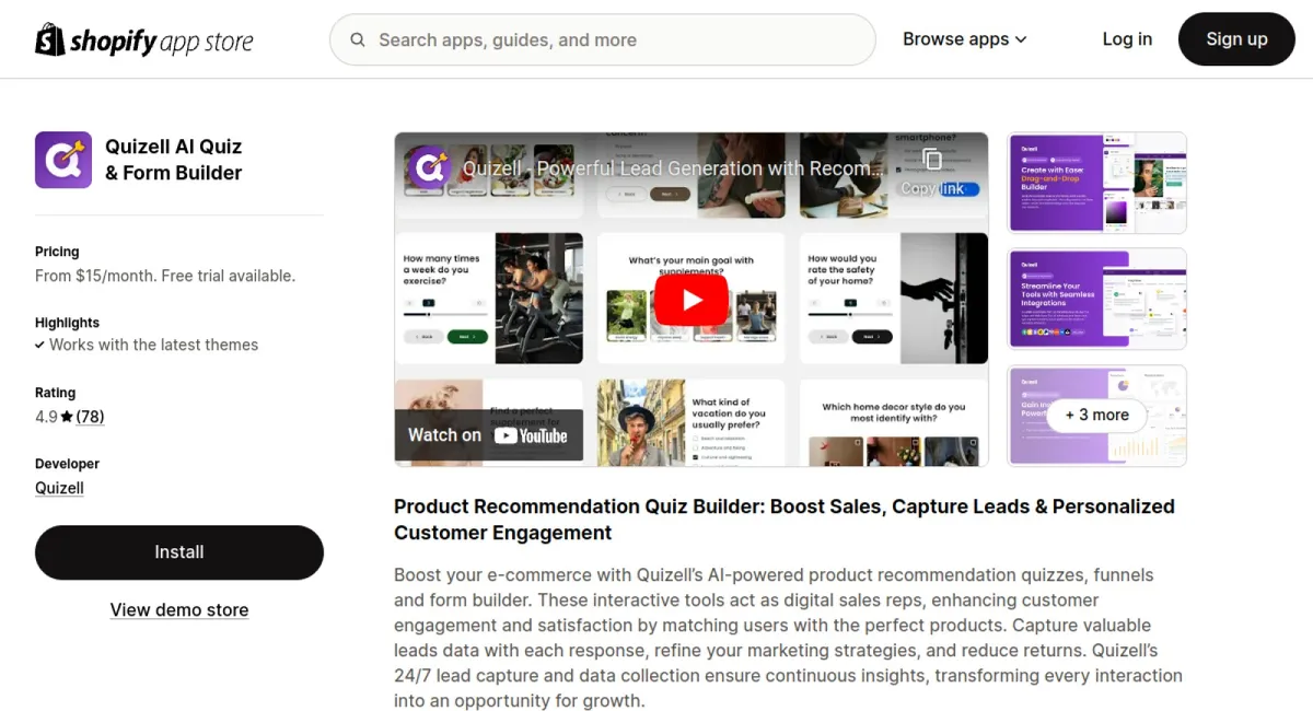 Quizell AI Quiz &amp; Form Builder cover