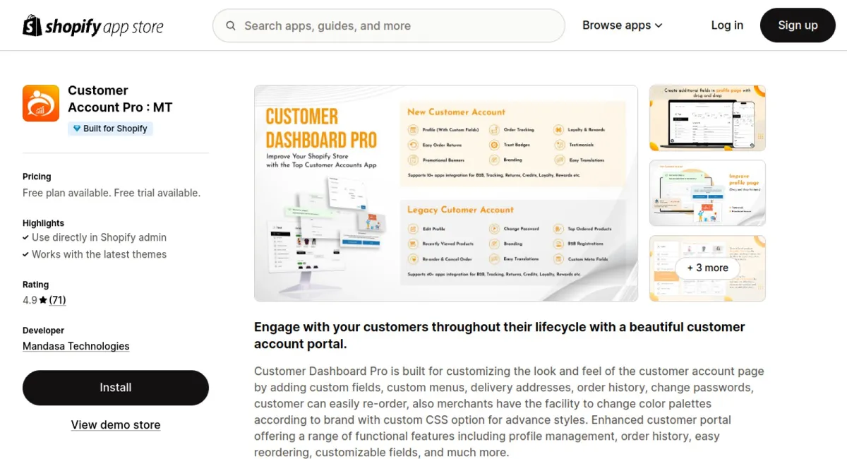 MT: Customer Dashboard Pro cover