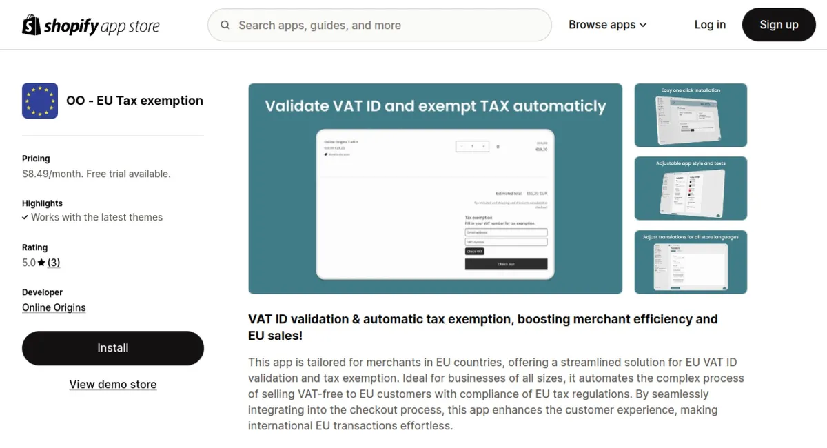 OO ‑ EU Tax exemption cover